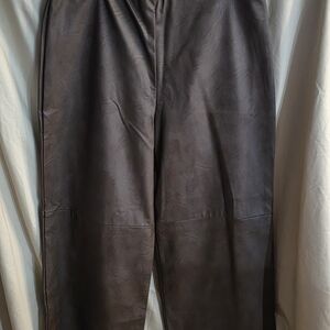 Karen Kane XL Faux Leather Pants in Dark Brown